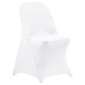 150 Pcs White Chair Covers, Polyester Spandex Chair Cover, Stretch Slipcovers for Wedding Party Dining Banquet Flat-Front Chair Covers